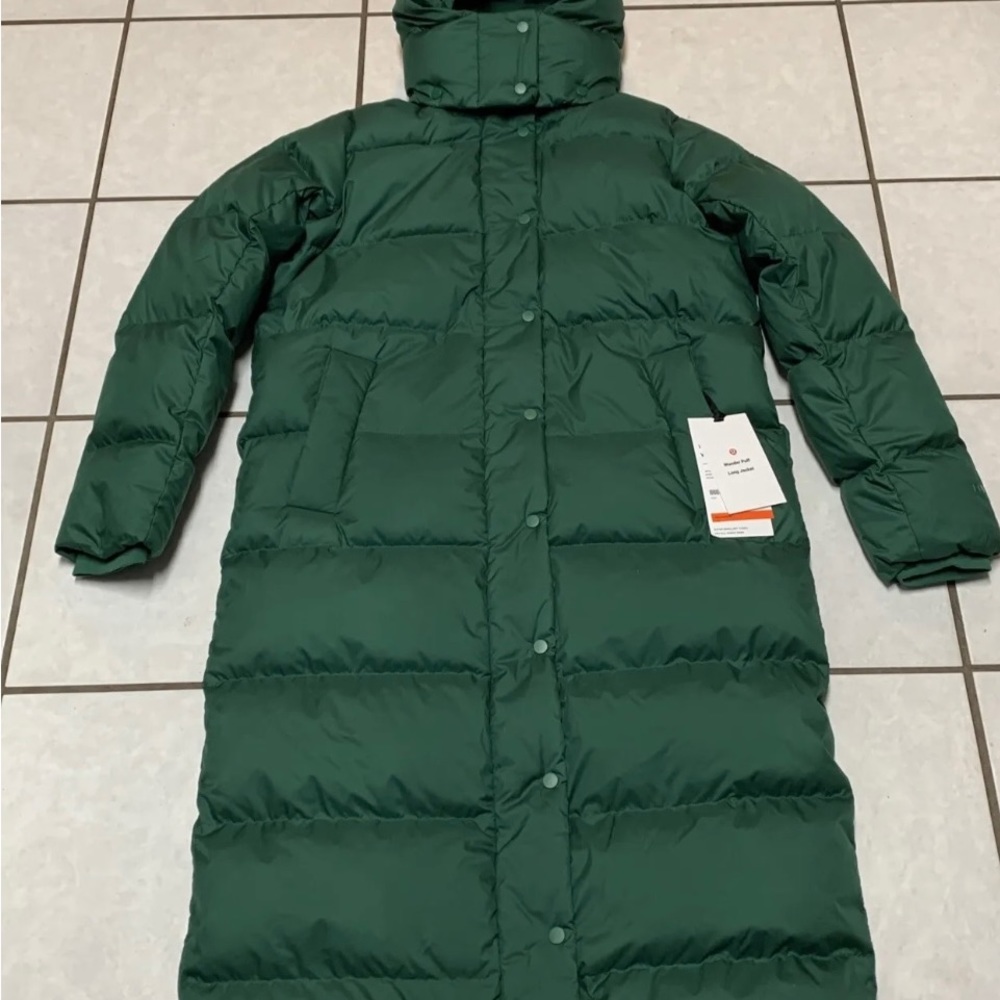 NWT Lululemon WunderPuff Long Jacket Sz6 Everglades Green